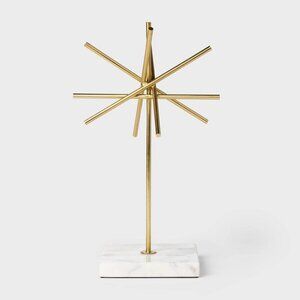 Threshold Studio McGee Tall Brass & Marble Decor Star Object Christmas 2023‎